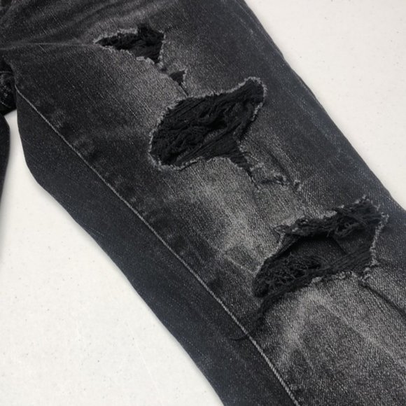LIKE NEW MENS DISTRESS BLACKWASH SKINNY JEANS 26x28 ⭐️ - Picture 14 of 15